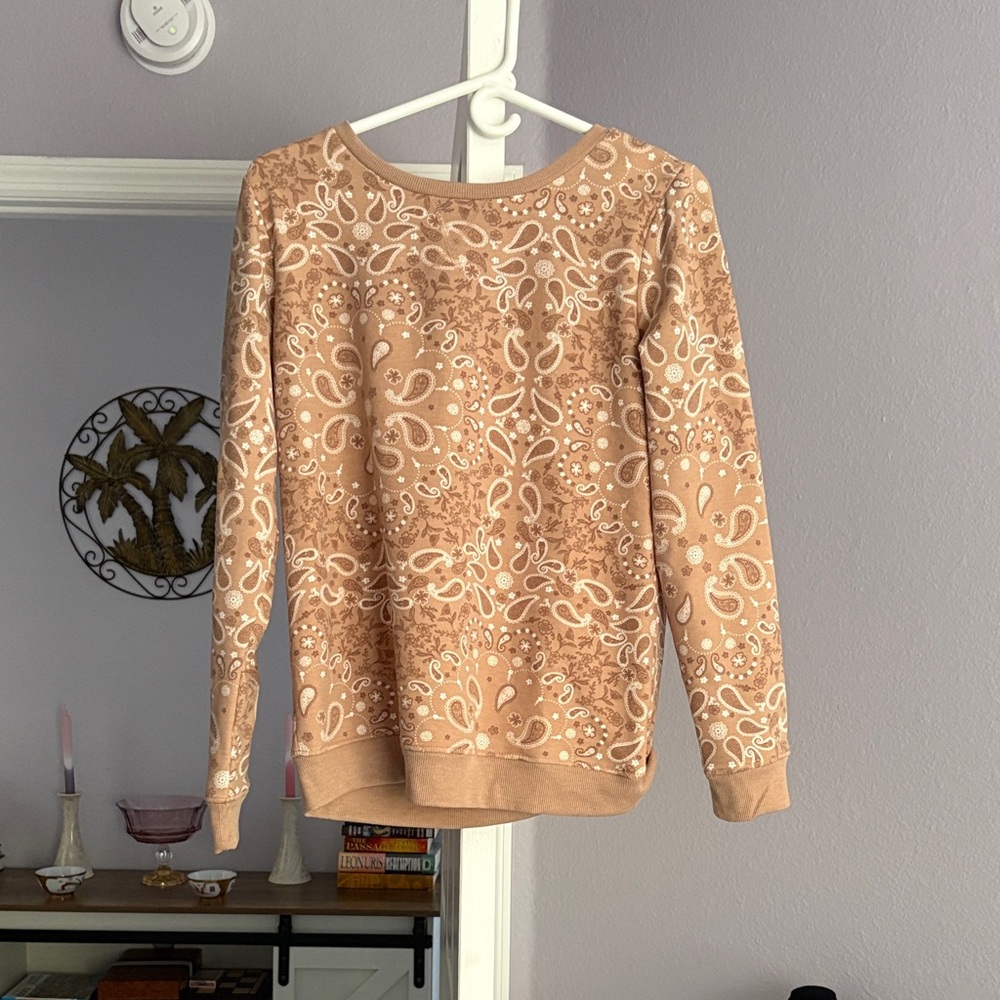 Emily Rose Tan Paisley Sweatshirt